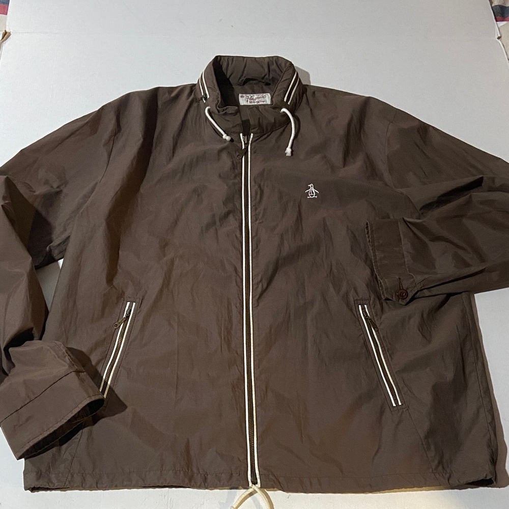 Original Penguin Dark Brown Windbreaker Jacket